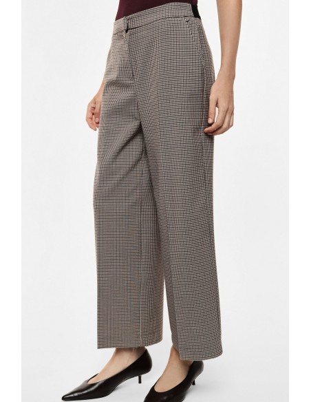 Detail motif micro pied-de-poule pantalon Imperial Femme