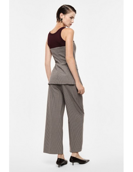 Pantalon large pied-de-poule vue de dos Imperial Femme