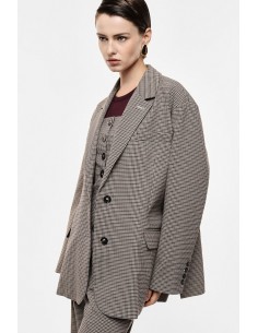 Blazer oversize micro pied-de-poule – Imperial Femme