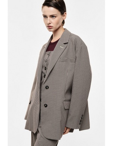 Blazer oversize micro pied-de-poule – Imperial Femme