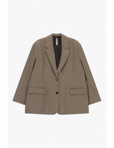 Blazer oversize micro pied-de-poule col a revers Imperial Femme