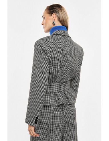 Blazer croise pied-de-poule vue de dos basques froncees Imperial Femme