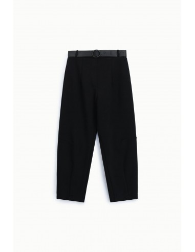 Pantalon balloon ceinture point de Milan noir Imperial Femme - taille montee et sangle
