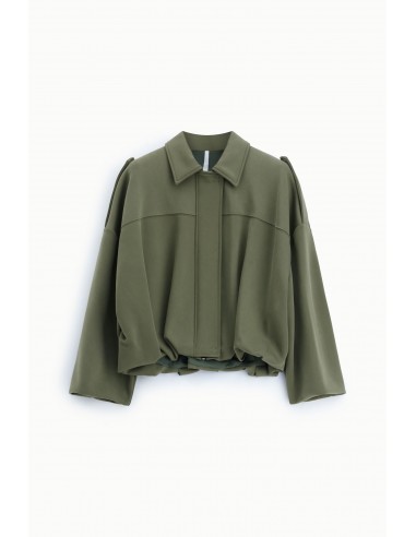 Blouson oversize col aviateur en point de Milan – Imperial Femme