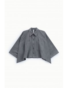 Chemise courte oversize façon denim – Imperial Femme