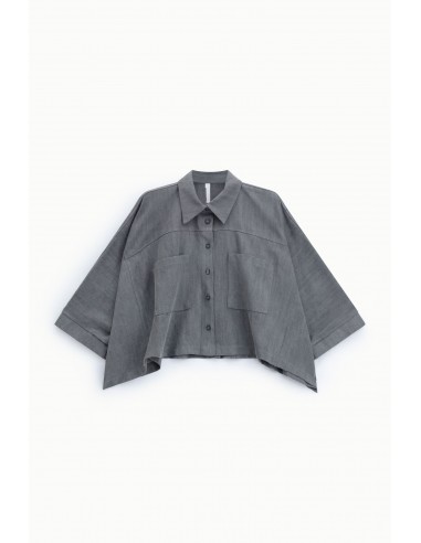 Chemise courte oversize façon denim – Imperial Femme