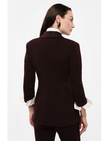 Blazer de smoking manches 3/4 col satin – Imperial Femme