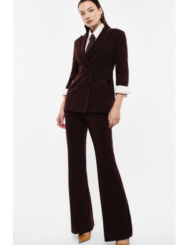 Pantalon de smoking flare finition satin – Imperial Femme