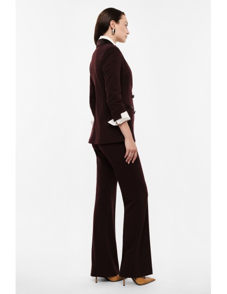 Pantalon de smoking flare finition satin – Imperial Femme