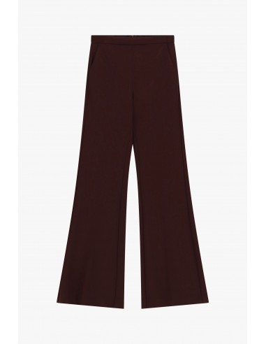 Pantalon de smoking bordeaux flare finition satin – Imperial Femme