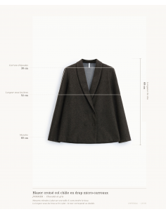 Blazer croisé col châle en drap micro-carreaux – Imperial Femme