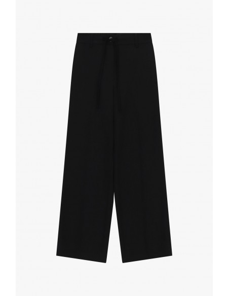 Pantalon large à ceinture coulissée en crêpe diagonale – Imperial Femme