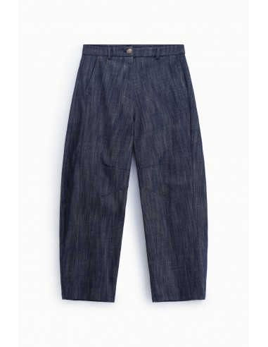 Pantalon carotte en denim brut bleu – Imperial Femme