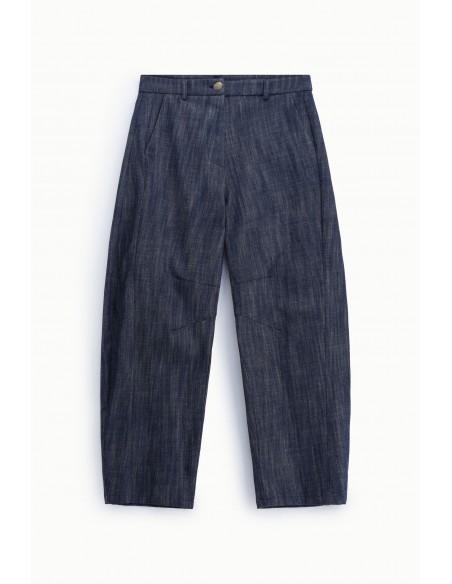 Pantalon carotte en denim brut bleu – Imperial Femme