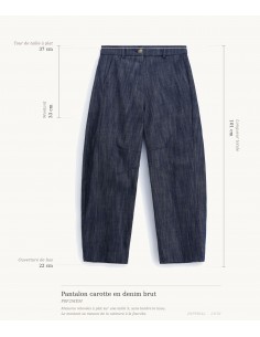 Pantalon carotte en denim brut bleu – Imperial Femme
