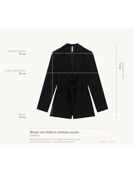 Blazer col châle à ceinture nouée – Imperial Femme