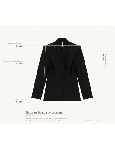 Blazer un bouton col montant épaules marquées – Imperial Femme