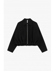 Bomber court à base froncée noir – Imperial Femme, vue de face