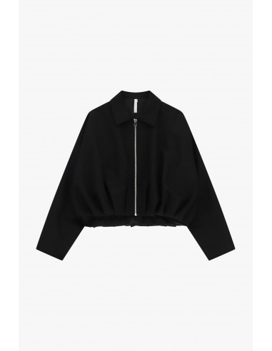 Bomber court à base froncée noir – Imperial Femme, vue de face