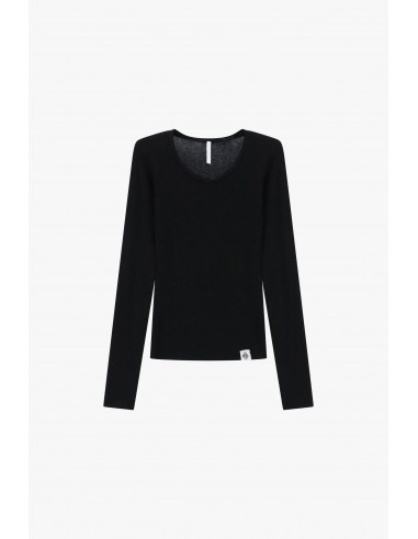 T-shirt seconde peau col rond en laine et lyocell – Imperial Femme
