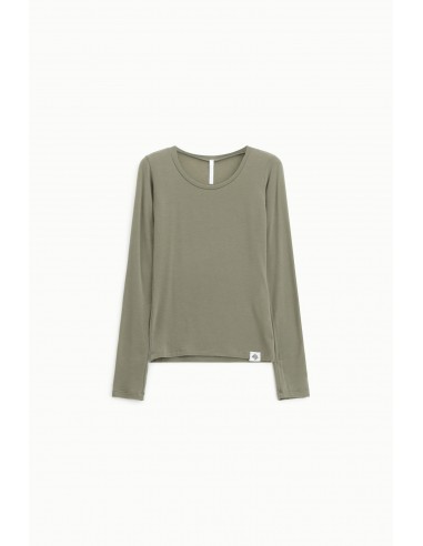 T-shirt seconde peau col rond en laine et lyocell – Imperial Femme
