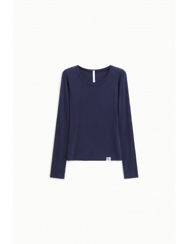 T-shirt seconde peau col rond en laine et lyocell – Imperial Femme