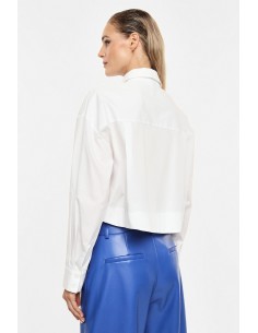 Chemise cropped en coton à broche bijou – Imperial Femme