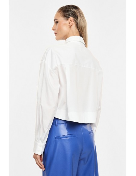 Chemise cropped blanche Imperial Femme, portée de dos