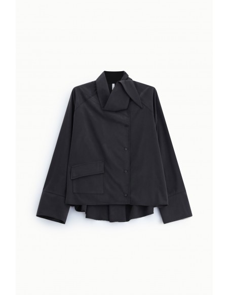 Chemise oversize col lavallière suédine – Imperial Femme