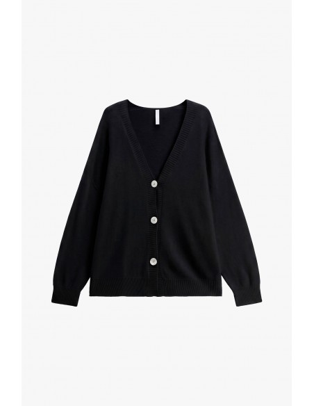 Cardigan col V boutons nacrés – Imperial Femme
