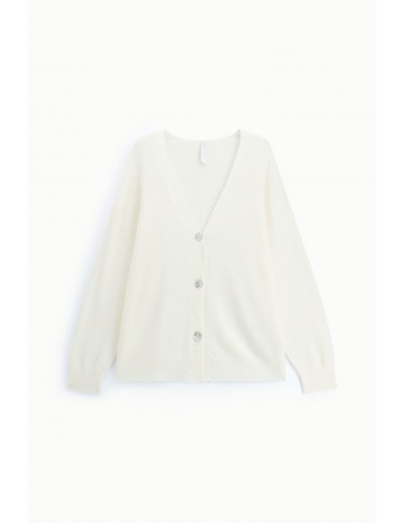 Cardigan col V boutons nacrés – Imperial Femme