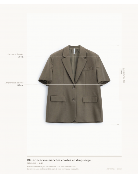 Blazer oversize manches courtes rayé lurex – Imperial Femme