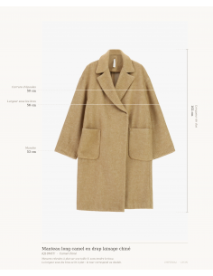 Manteau long camel en drap lainage chiné – Imperial Femme