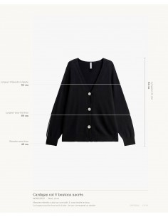 Cardigan col V boutons nacrés – Imperial Femme