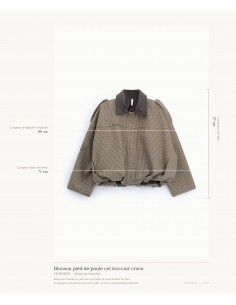 Blouson court pied-de-poule col éco-cuir croco – Imperial Femme