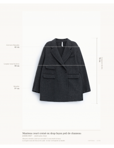 Manteau court croisé en drap façon poil de chameau – Imperial Femme