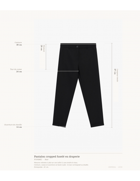 Pantalon cropped fuselé en draperie – Imperial Femme