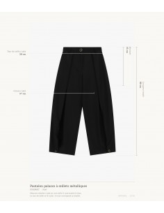 Pantalon palazzo à œillets métalliques dorés – Imperial Femme