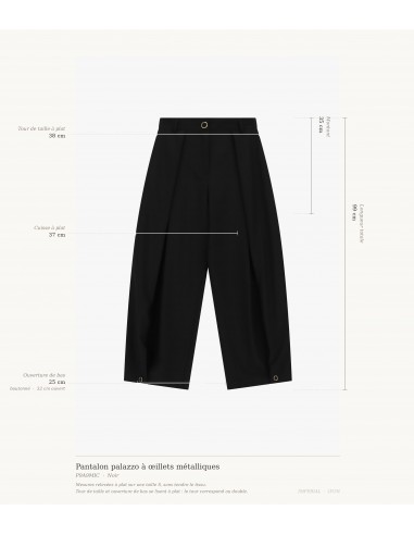 Pantalon palazzo à œillets métalliques dorés – Imperial Femme