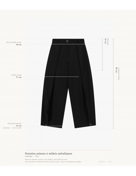 Pantalon palazzo à œillets métalliques dorés – Imperial Femme