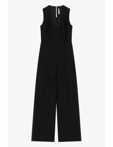 Combinaison longue à galon satin et boutonnage croisé – Imperial Femme