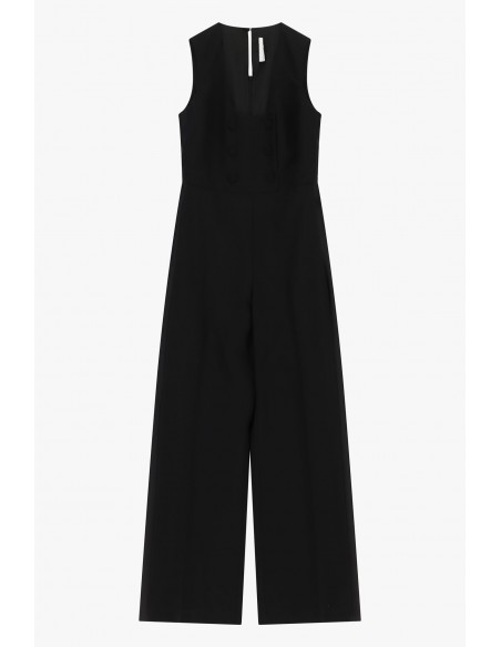 Combinaison longue à galon satin et boutonnage croisé – Imperial Femme