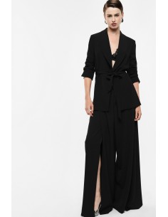 Pantalon palazzo très large à fente en crêpe fluide – Imperial Femme