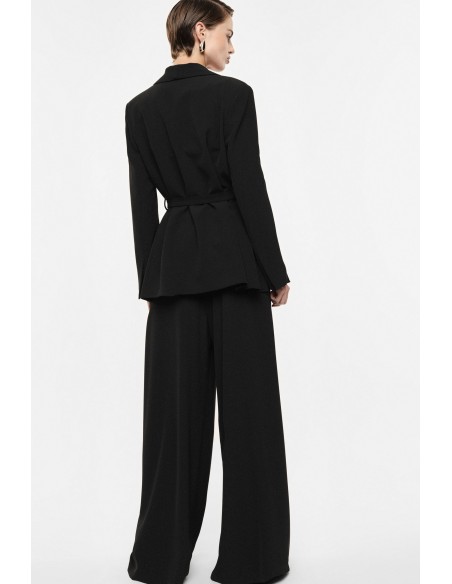 Pantalon palazzo très large à fente en crêpe fluide – Imperial Femme