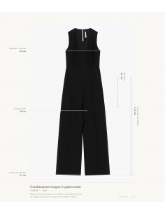 Combinaison longue à galon satin et boutonnage croisé – Imperial Femme