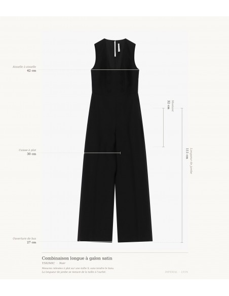 Combinaison longue à galon satin et boutonnage croisé – Imperial Femme