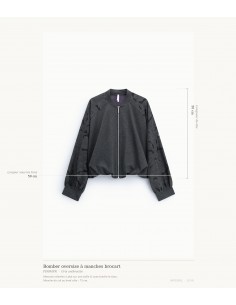 Bomber oversize en point de Milan et manches brocart – Imperial Femme