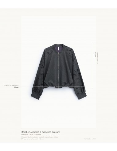 Bomber oversize en point de Milan et manches brocart – Imperial Femme