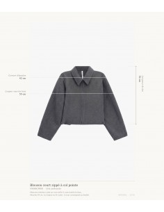 Blouson court zippé à col pointe en drap – Imperial Femme