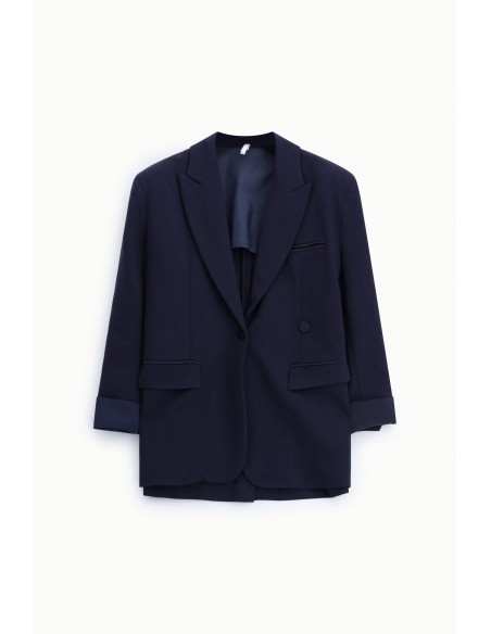 Blazer oversize à finitions smoking en jersey – Imperial Femme